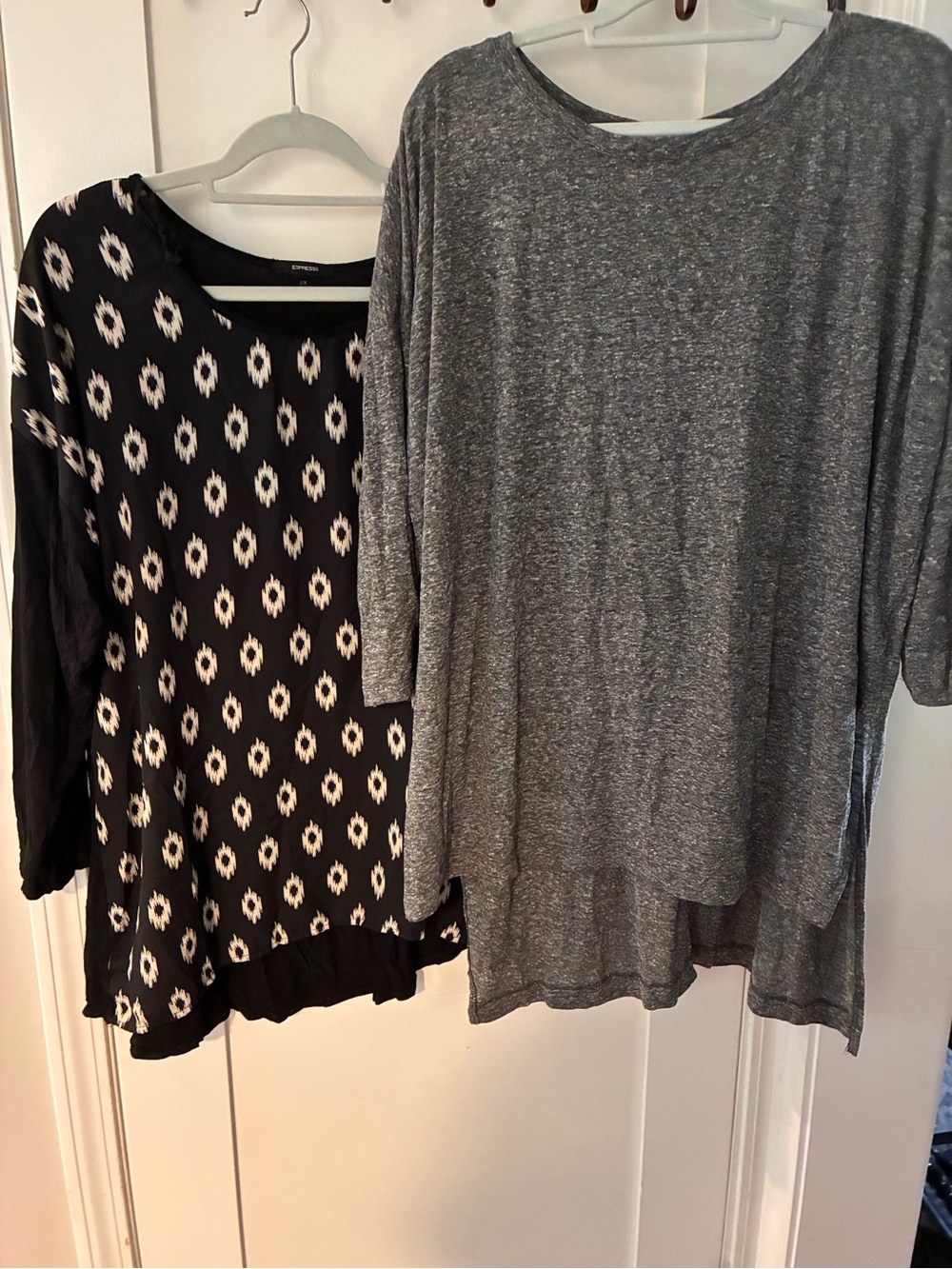 Plus 2XL WOMAN Black & Gray Women’s Casual Tops Duo